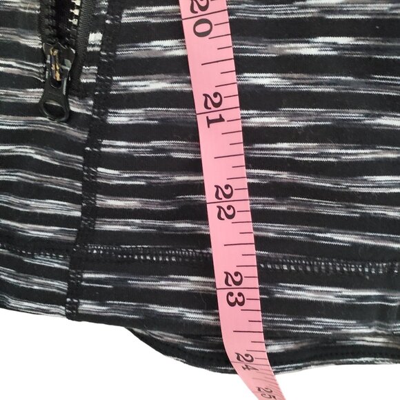 Zella Women Black White Striped Mesh Vented Breathable Athleisure ZipUp Jacket S - Picture 14 of 14